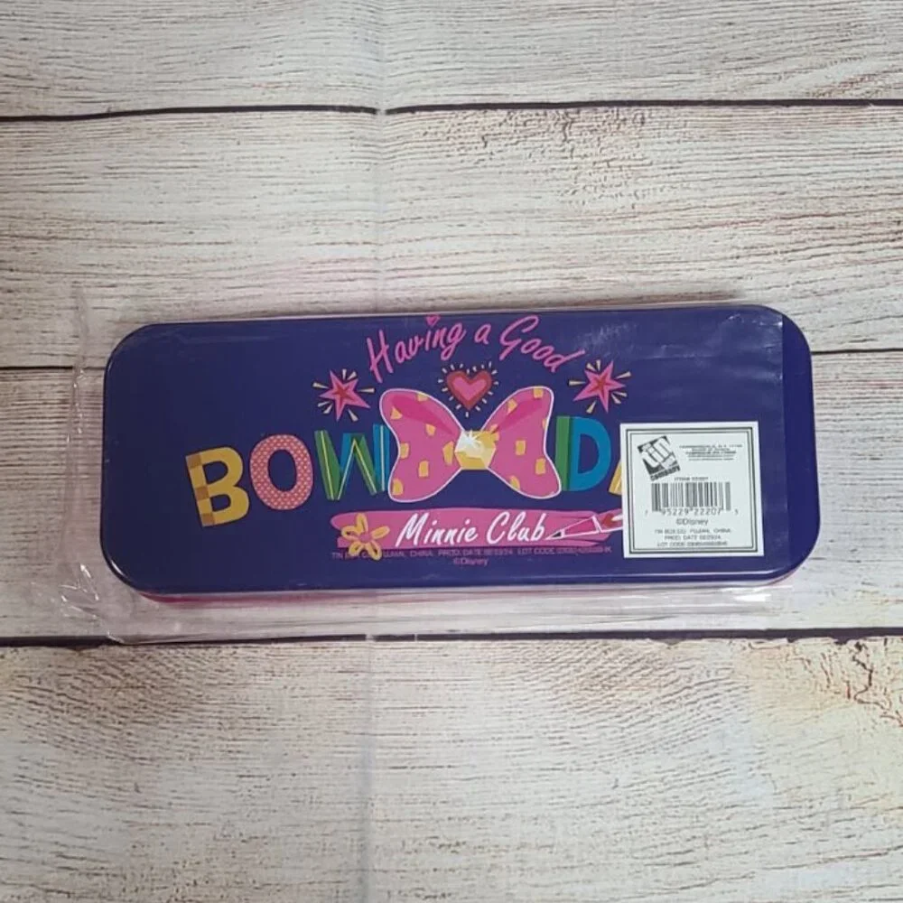 Disney Minnie Mouse Fa-Bow-lous Bows Tin Pencil Case - NEW